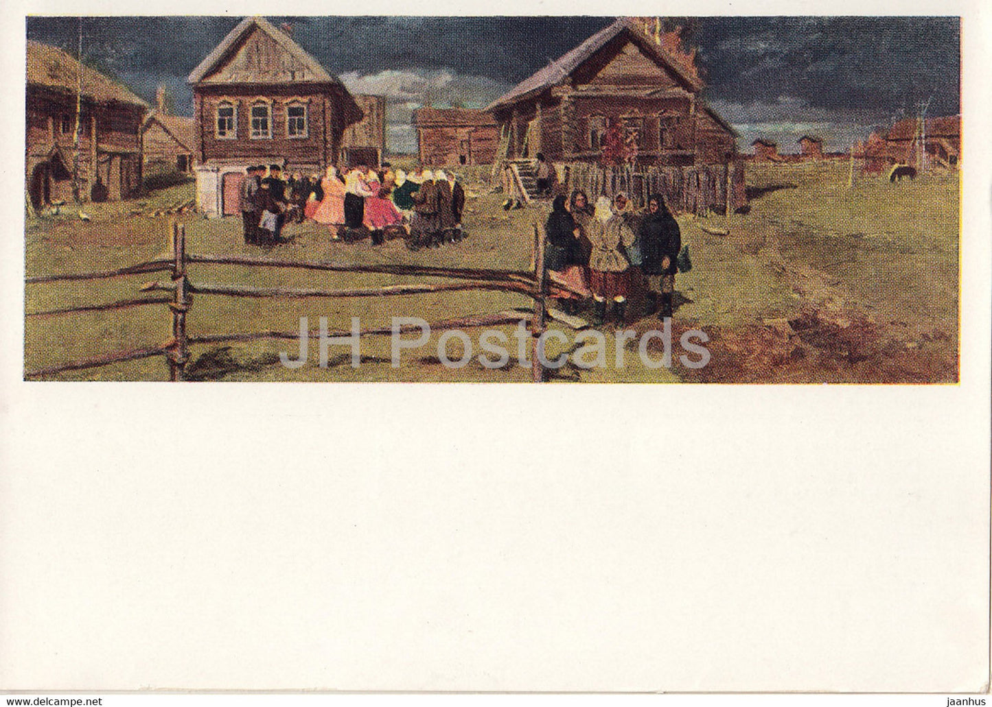 painting by Vladimir Stozharov - Andreykovo Village - Russian art - 1965 - Russia USSR - unused - JH Postcards