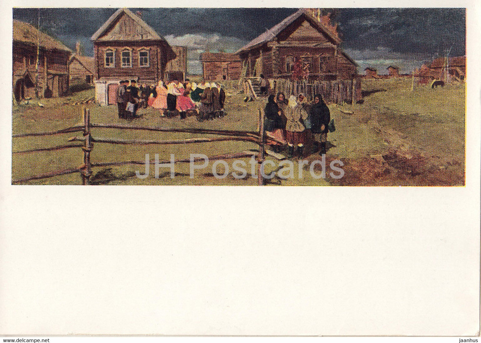 painting by Vladimir Stozharov - Andreykovo Village - Russian art - 1965 - Russia USSR - unused - JH Postcards