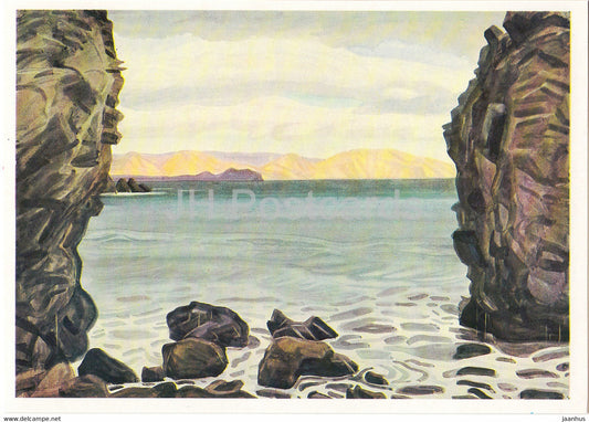 painting by G. Efimochkin - Koktebel - Stone Wings - Russian art - 1989 - Russia USSR - unused - JH Postcards