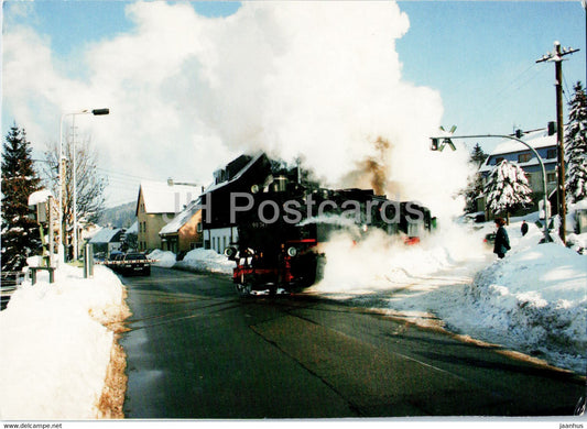 Schmalspurdampflokomotiven 99772 99747 - Neudorf - train - railway - locomotive - Germany - unused - JH Postcards