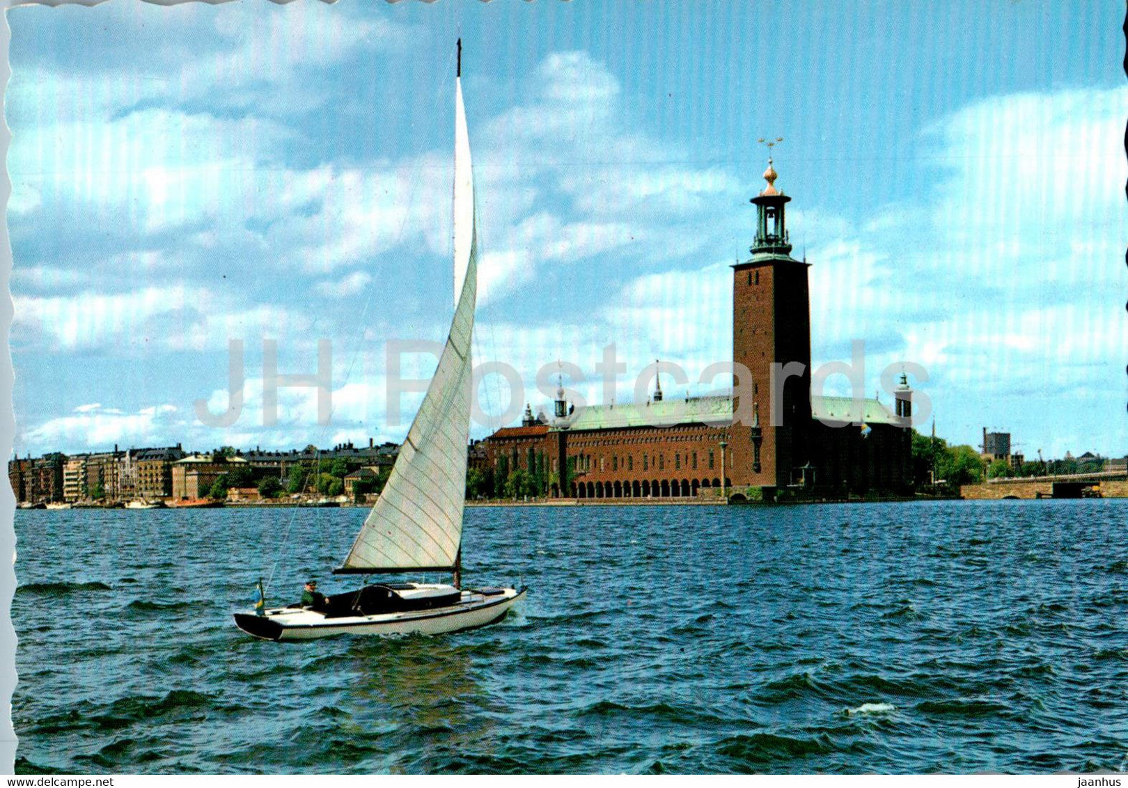 Stockholm - Stadshuset och Riddarfjarden - The City Hall - sailing boat - 130/148 - Sweden - unused - JH Postcards