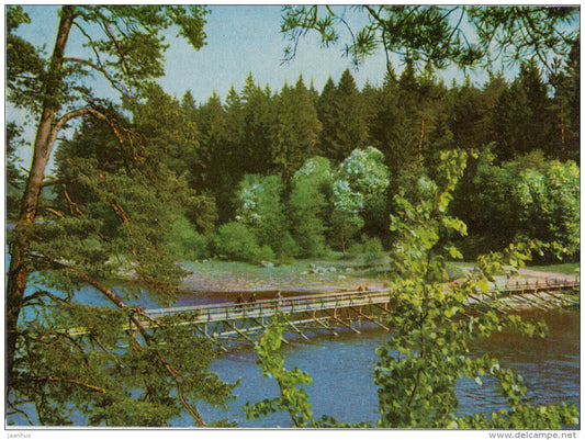 Bridge over the river Ogre - Ogre - old postcard - Latvia USSR - unused - JH Postcards