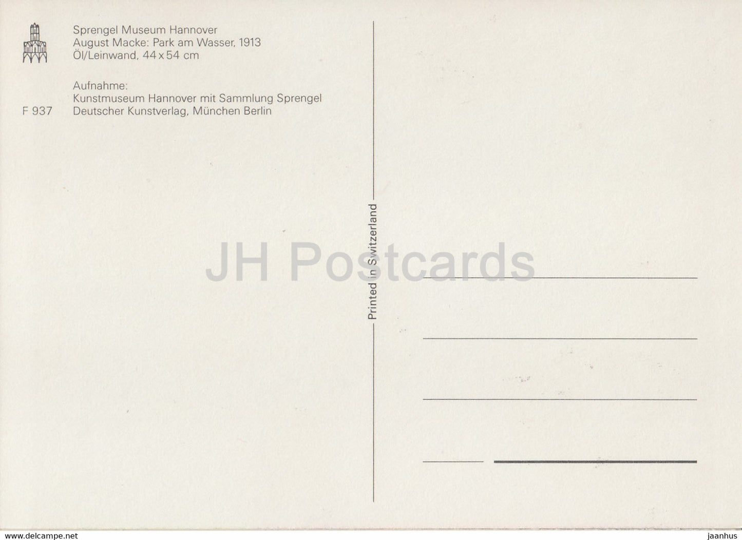 painting by August Macke - Park am Wasser - German art - Germany - unused