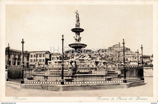 Messina - Fontana di Piazza del Duomo - old postcard - Italy - unused - JH Postcards
