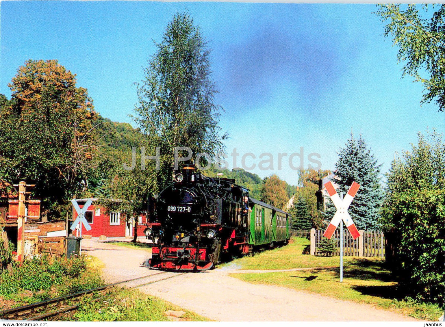 Schmalspurdampflokomotiven 099727 - Regionalbahn nach Kurort Kipsdorf - train - railway - locomotive - Germany - unused - JH Postcards