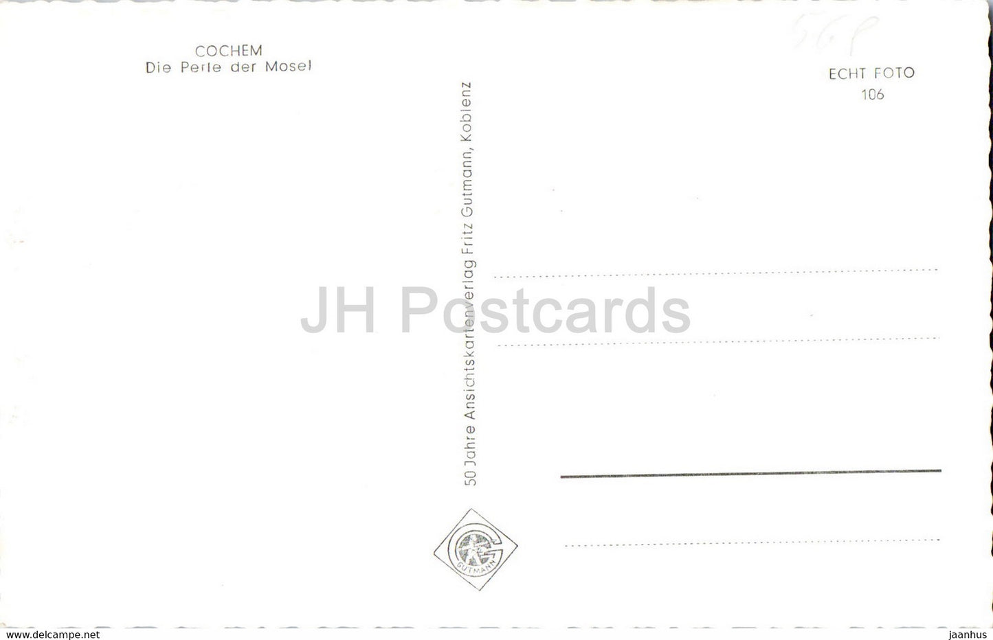 Cochem - Die Perle der Mosel - old postcard - Germany - unused