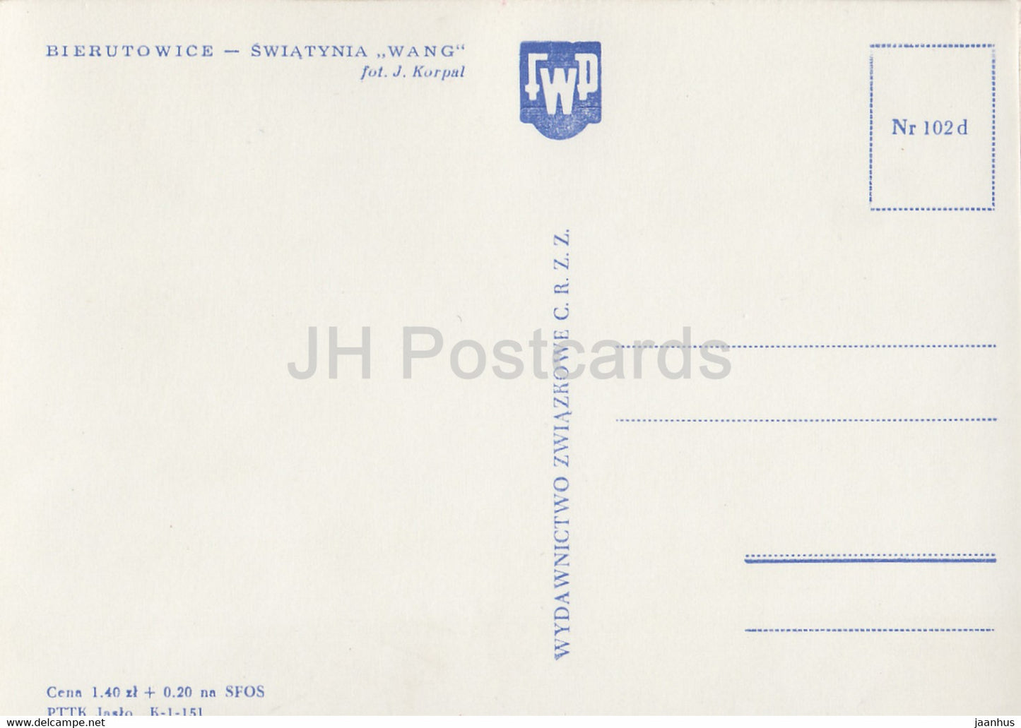 Bierutowice - Swiatynia Wang - Poland - unused