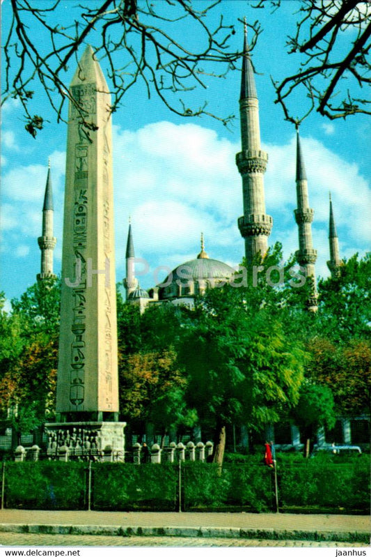 Istanbul - Saheserleri - Misir Dikilitasi - Egyptian obelisque - minarets of the Blue Mosque - 69 - Turkey - unused - JH Postcards