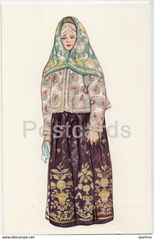 Woman Sunday Clothes - Northern Russia - Russian Folk Costumes - 1969 - Russia USSR - unused - JH Postcards