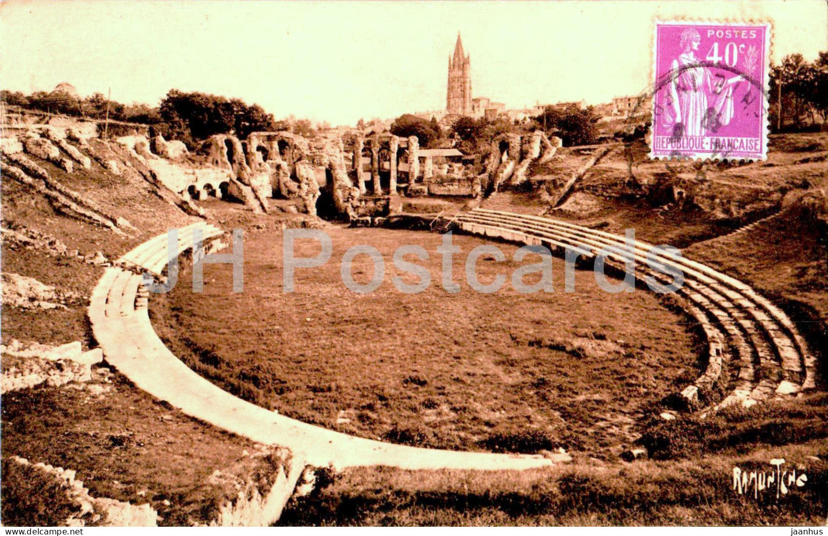 Arenes gallo romaines de Saintes - ancient world - arene - 16883 - old postcard - France - used - JH Postcards