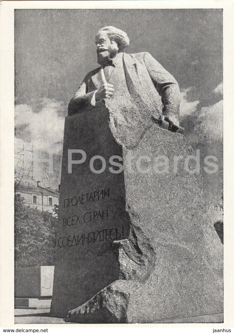Moscow - monument to Karl Marx by Lev Kerbel - 1965 - Russia USSR - unused - JH Postcards