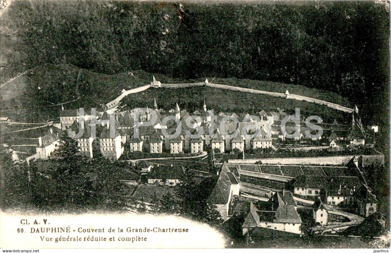 Dauphine - Couvent de la Grande Chartreuse - Vue Generale reduite et complete - 60 - old postcard - 1927 - France - used - JH Postcards