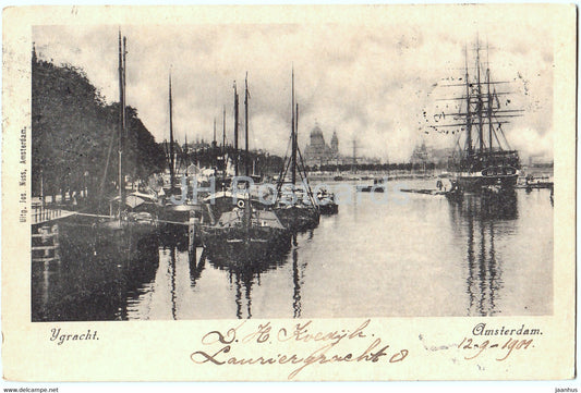 illustration by Meltzer - Windmill - old postcard - 1903 - Netherlands - used - JH Postcards