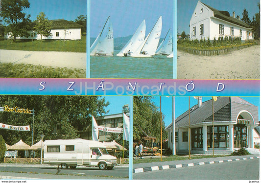 Szantod - sailing boat - camper van - multiview - 1986 - Hungary - used - JH Postcards
