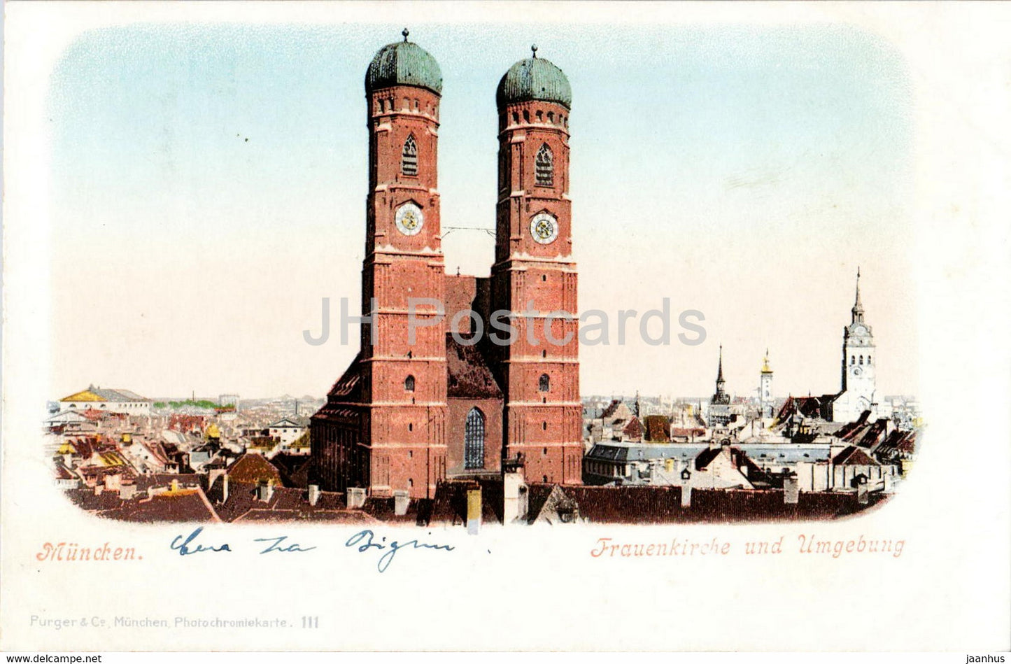 Munchen - Munich - Frauenkirche und Umgebung - church - old postcard - Germany - used - JH Postcards