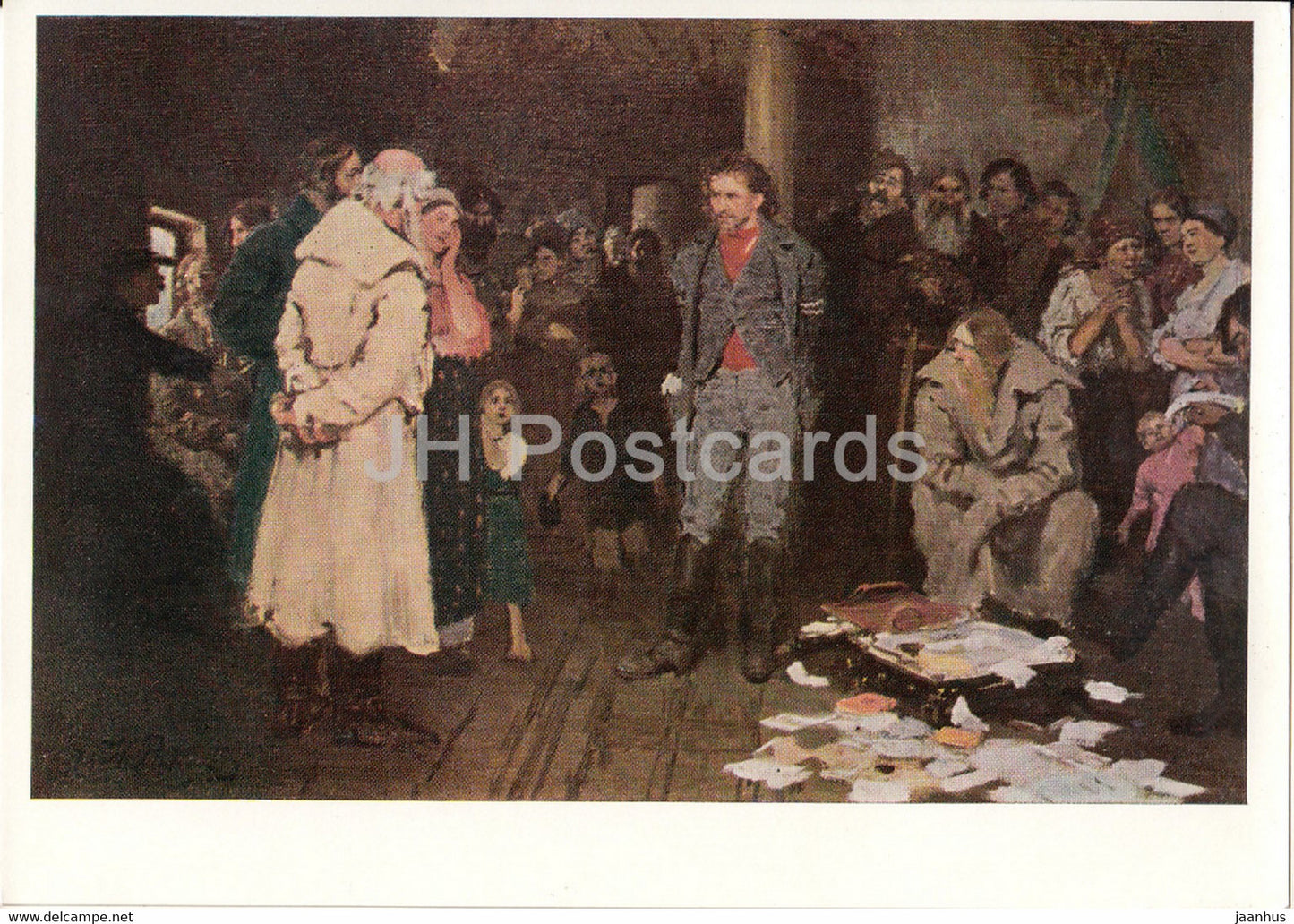 painting by I. Repin - Arrest of a propagandist . 1878 variant - Russian art - 1970 - Russia USSR - unused - JH Postcards