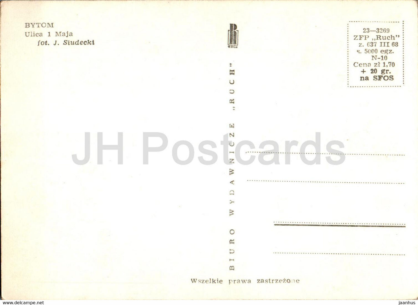 Bytom - Ulica 1 Maja - Rue du 1er mai - Pologne - inutilisé