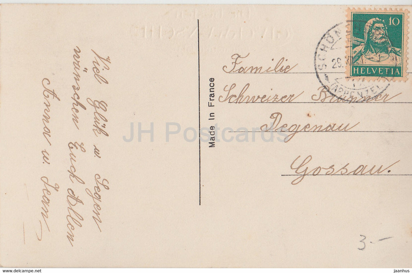 Neujahrsgrußkarte - Die besten Glückwünsche zum Neuen Jahre - Haus - PC Paris 2563 - alte Postkarte - Frankreich - gebraucht