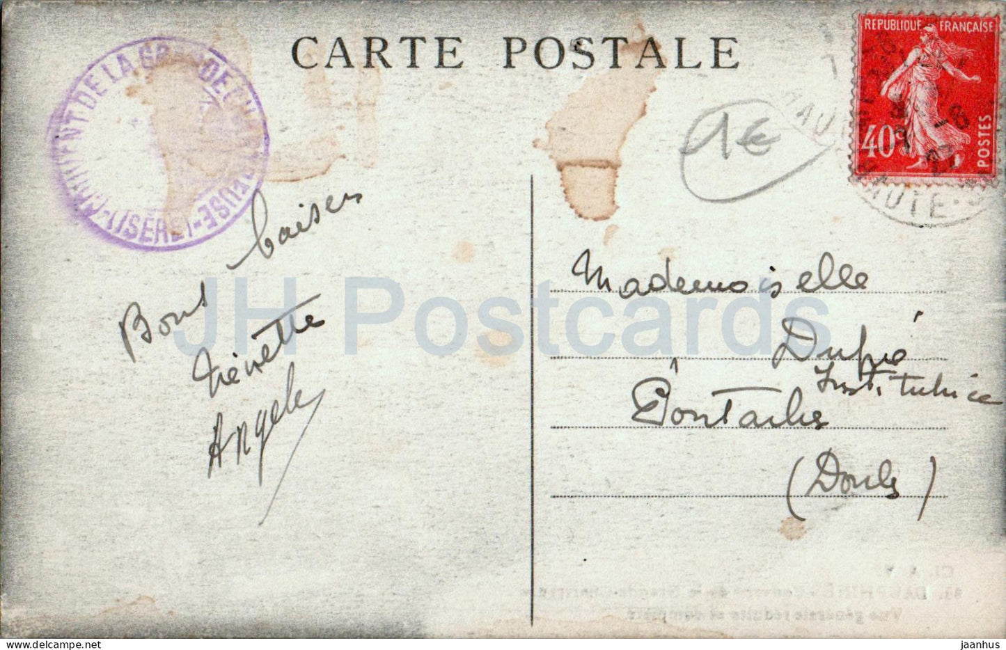 Dauphine – Couvent de la Grande Chartreuse – Vue Generale Reduite et Complete – 60 – alte Postkarte – 1927 – Frankreich – gebraucht 