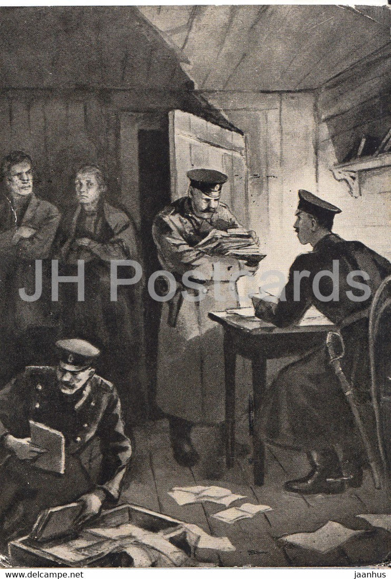 illustration by Kukryniksy - search in the house of the Vlasovs - 1970 - Russia USSR - unused - JH Postcards