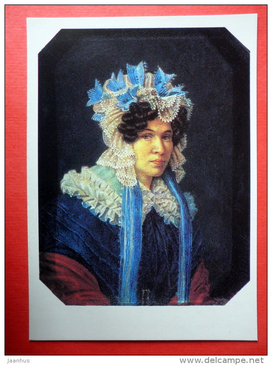 painting by N. Bestuzhev ,  Lyubov Stepovaya - Pushkin and his contemporaries - 1990 - Russia USSR - unused - JH Postcards