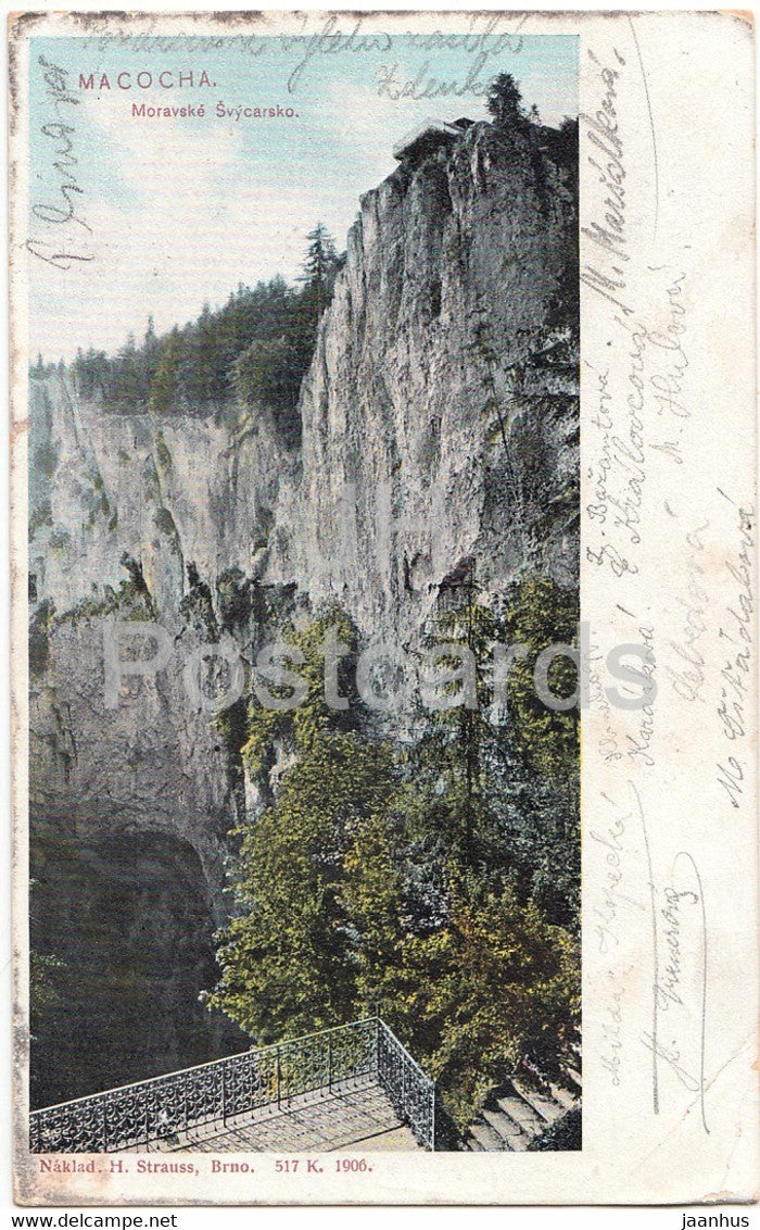 Moravske Svycarsko - Macocha - old postcard - 1906 - Czech Republic - used - JH Postcards