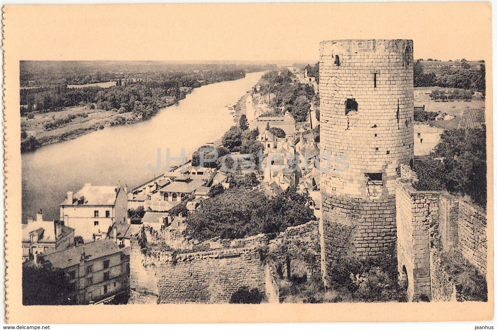 Chinon - La Tour du Moulin et la Vienne - tower - 15 - old postcard - France - unused - JH Postcards