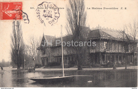 Bois de Vincennes - La Maison Forestiere - 40 - old postcard - 1909 - France - used - JH Postcards