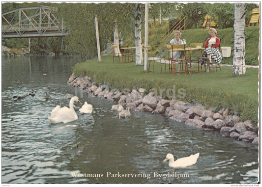 Westmans Parkservering - Bygdsiljum - swan - Sweden - unused - JH Postcards