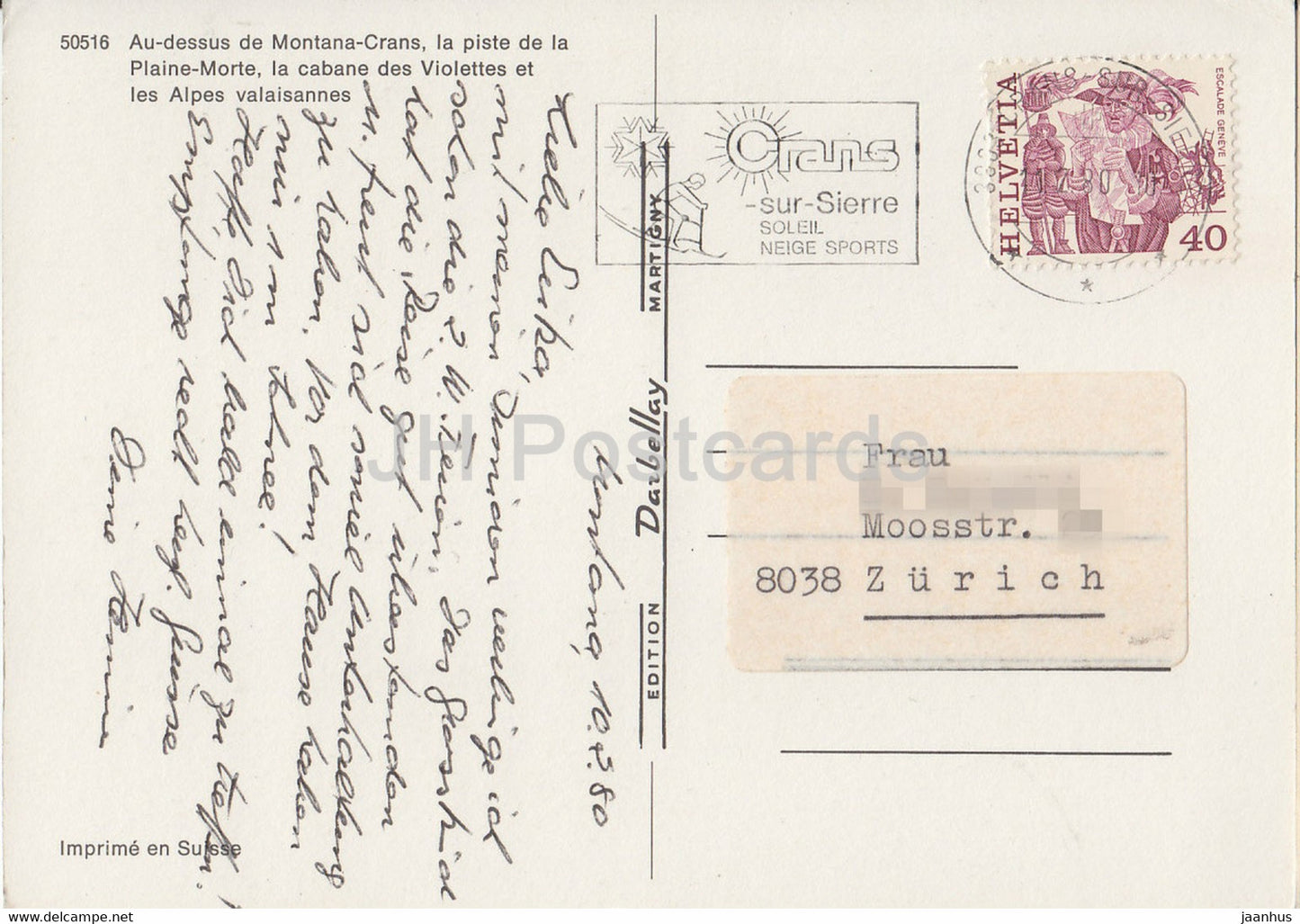 Au Dessus de Montana Crans - Plaine Morte - 50516 - 1980 - Switzerland - used