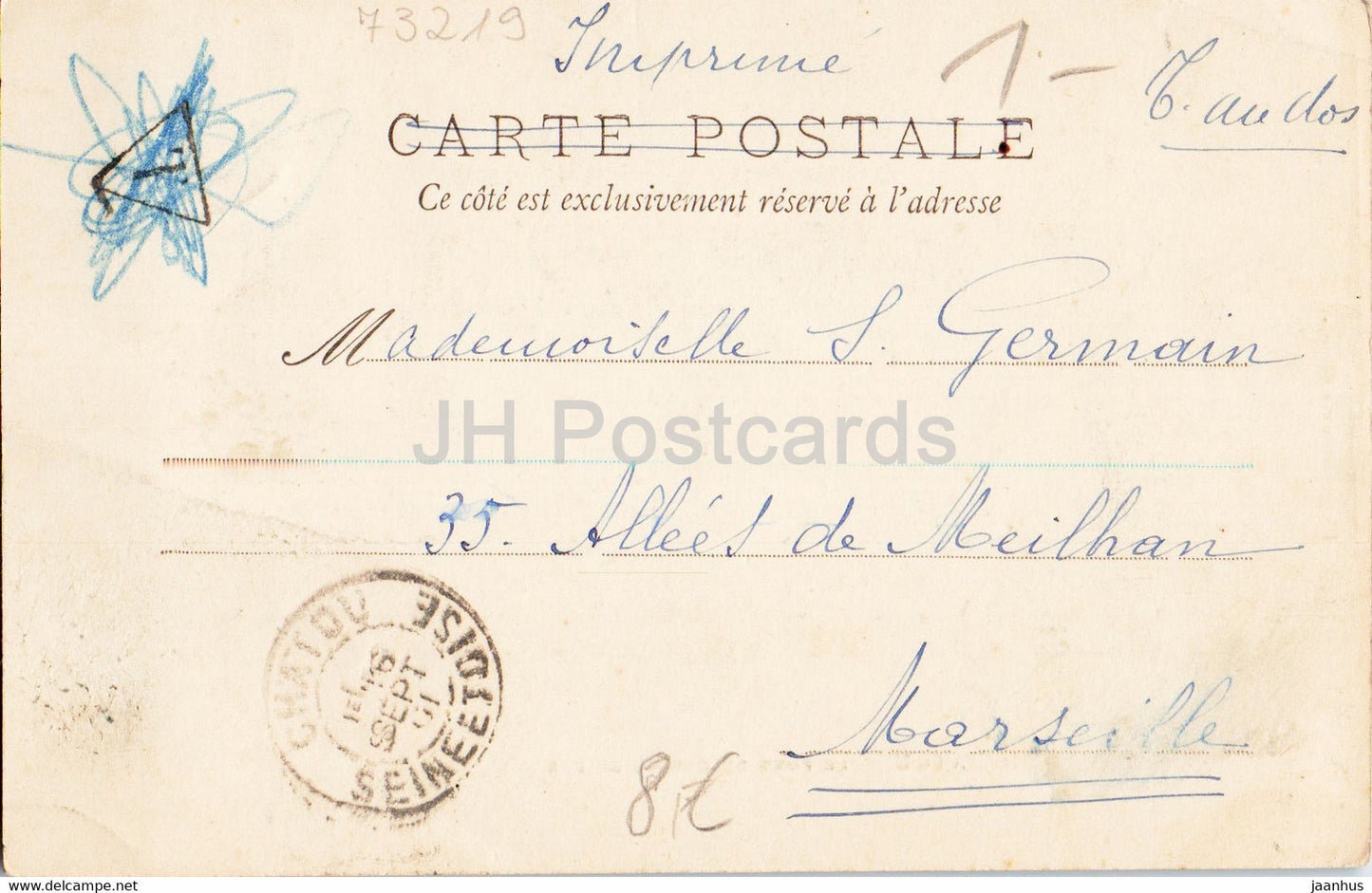 Chatou - Le Pont du Chemin de Fer - railway bridge - train - old postcard - 1901 - France - used