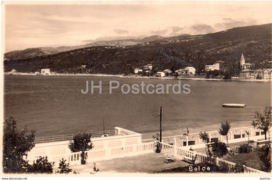 Selce - sea view - old postcard - 1930 - Croatia - used - JH Postcards