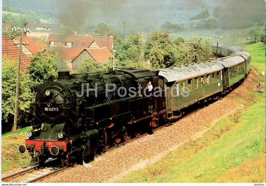 Guterzug Tenderlokomotive 95 1027-2 - train - railway - locomotive - Germany - unused - JH Postcards