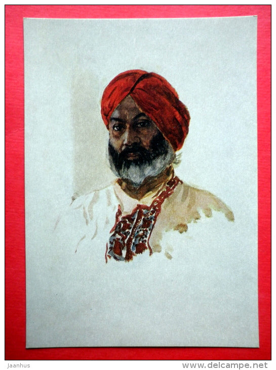 painting by Alexander Gerasimov - Delhi . Driver - russian art - unused - JH Postcards