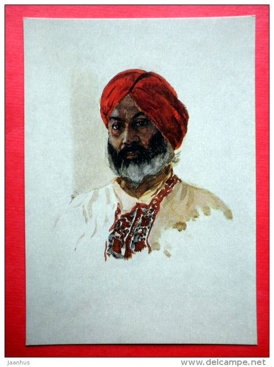 painting by Alexander Gerasimov - Delhi . Driver - russian art - unused - JH Postcards