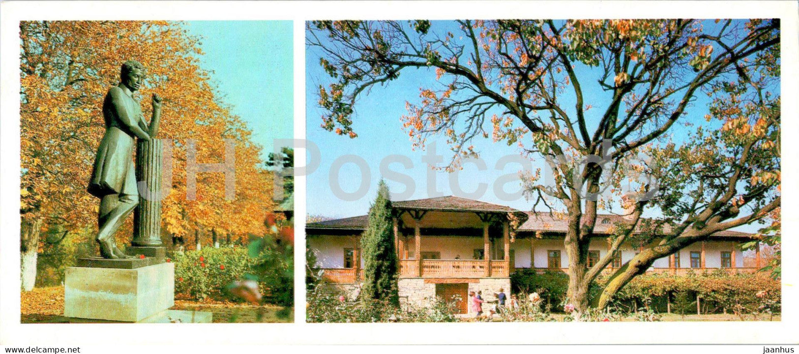 Pushkino village - monument to Russian writer - Pushkin house museum - 1985 - Moldova USSR - unused