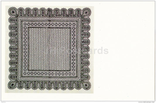 Shawl - Yelets - Russian Lace - handicraft - 1983 - Russia USSR - unused - JH Postcards