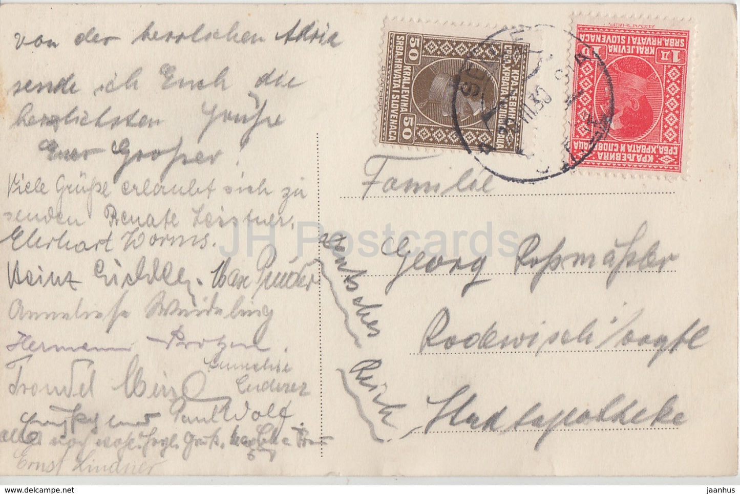 Selce - vue mer - carte postale ancienne - 1930 - Croatie - occasion