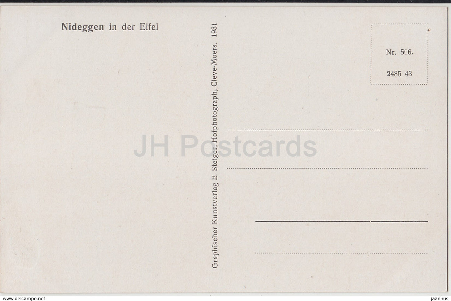 Nideggen in der Eifel - alte Postkarte - 1931 - Deutschland - unbenutzt