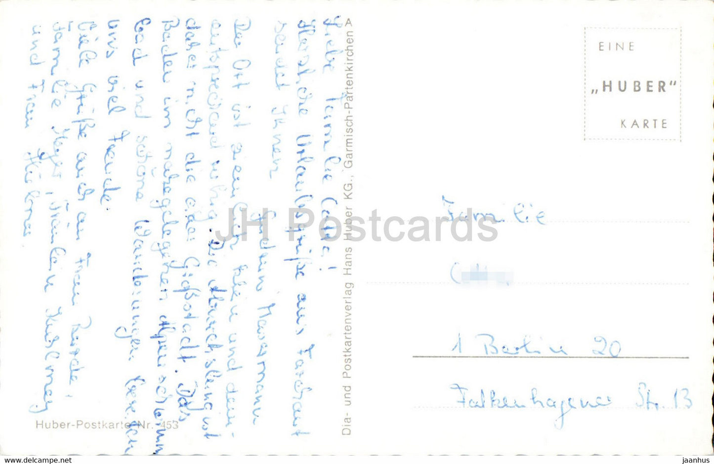 Farchant gegen Wettersteinwand und Dreitorspitze - old postcard - Germany - used