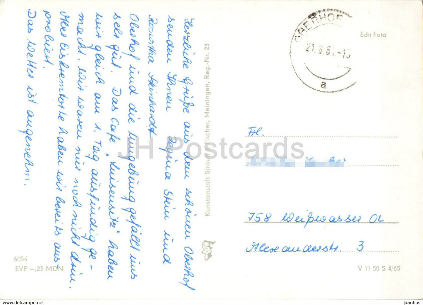 Oberhof im Thur Wald - Ernst Thallman Haus - FDGB Heim Stochanow - old postcard - 1961 - Germany DDR - used