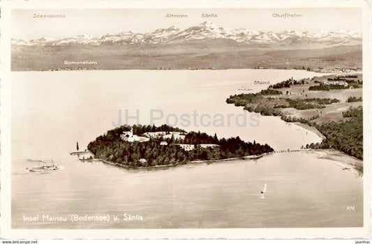 Insel Mainau - Bodensee u Santis - old postcard - Germany - unused - JH Postcards