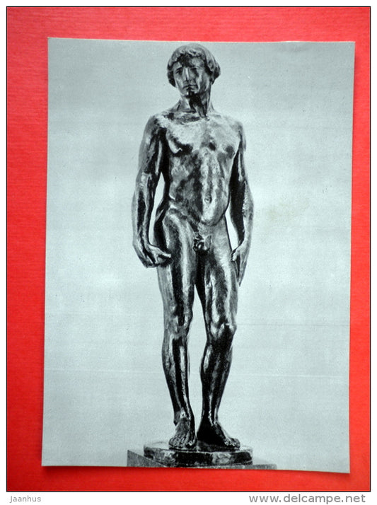 Amateur Sportsman  - sculptor Vincas Grybas - 1965 - USSR Lithuania - unused - JH Postcards