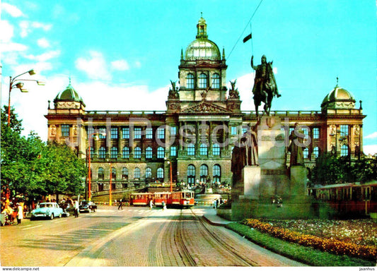 Praha - Prague - The National Museum - tram - Czech Republic - Czechoslovakia - unused - JH Postcards