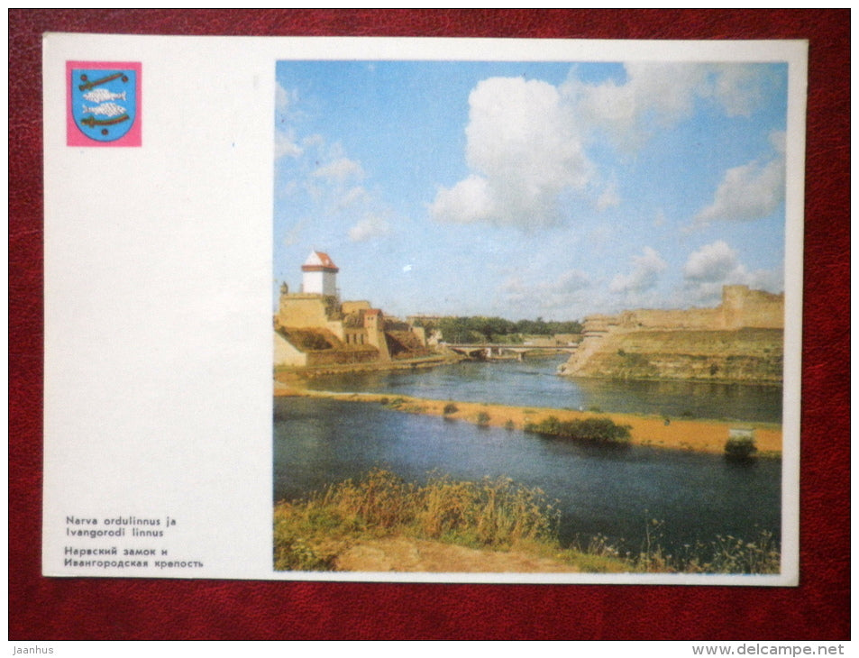 Narva and Ivangorod castles - Narva - 1976 - Estonia USSR - unused - JH Postcards