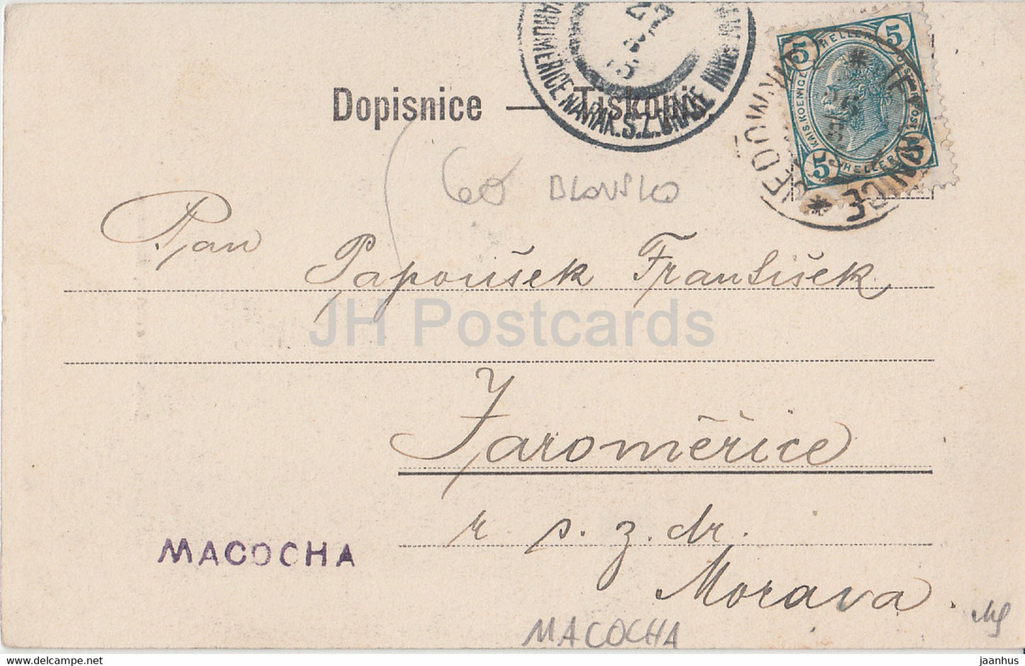 Mor Svycarsko - Macocha - alte Postkarte - 1905 - Tschechische Republik - gebraucht