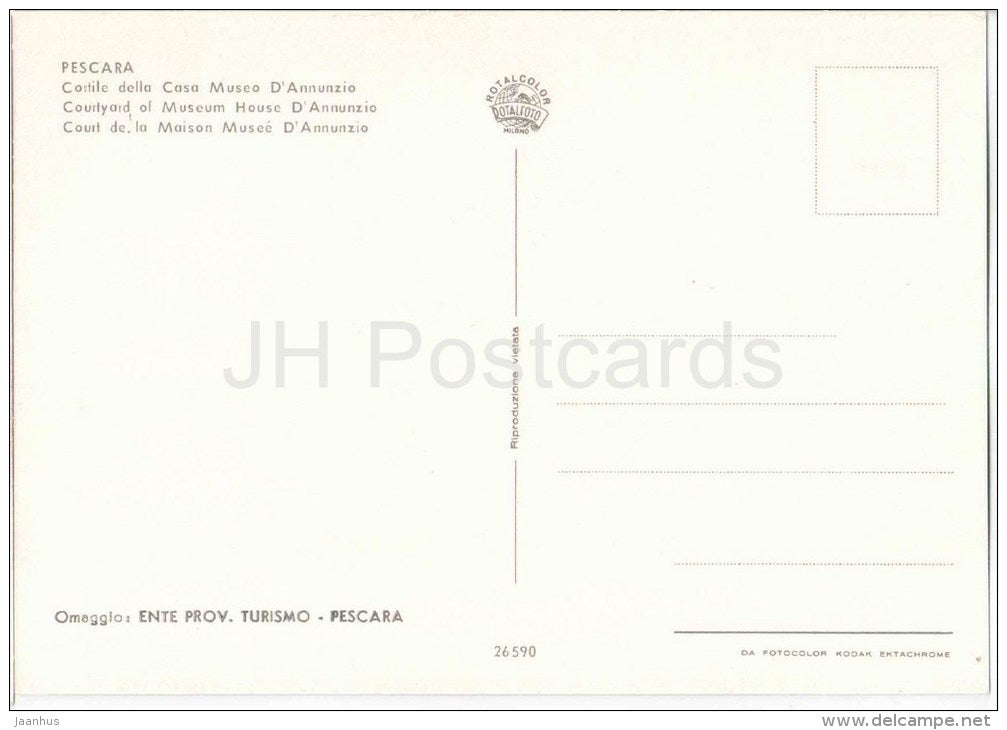 Cortile della Casa Museo d´Annunzio - Courtyard of Museum House d´Annunzio - Pescara - 26590 - Italia - Ital - JH Postcards