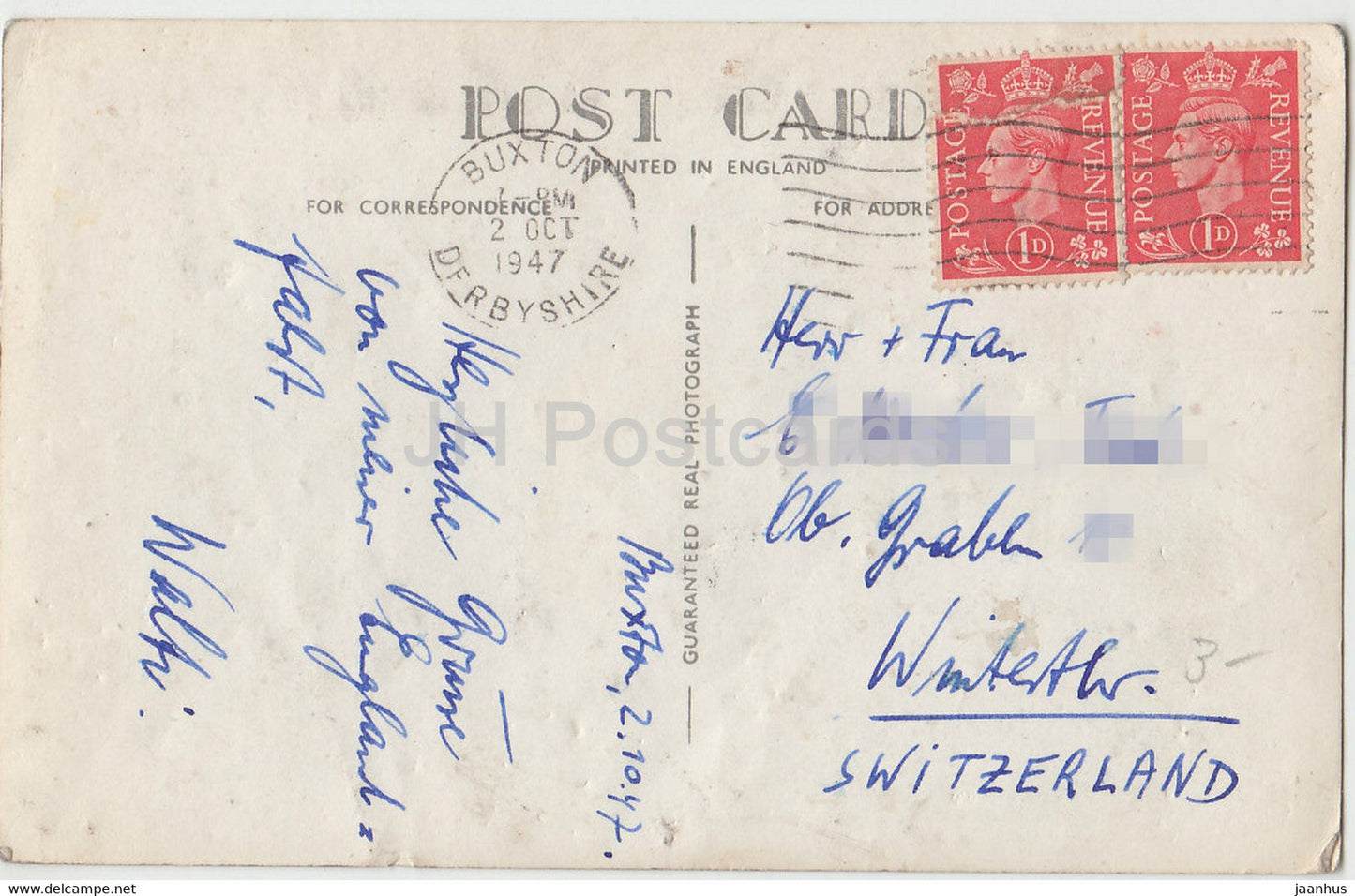 Buxton - The Gardens - old postcard - 1947 - England - United Kingdom - used