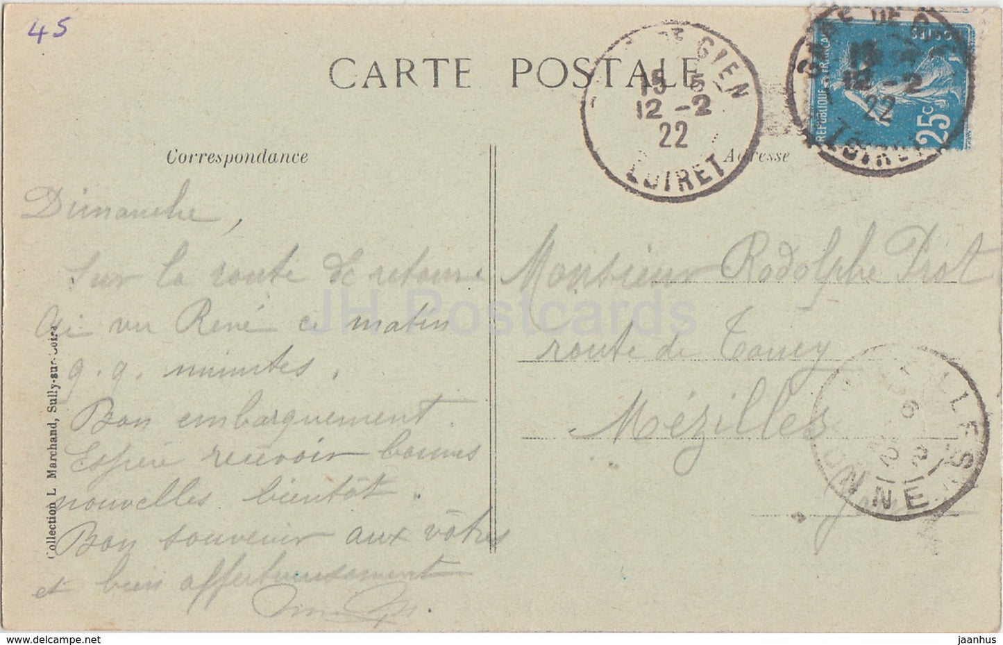 La Bussiere - Le Chateau - Schloss - 1922 - alte Postkarte - Frankreich - gebraucht