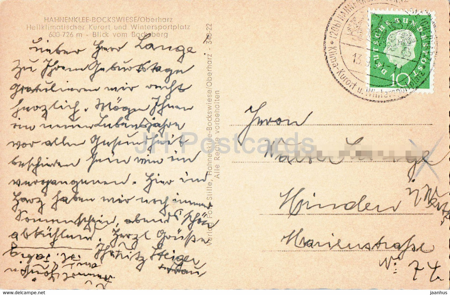 Hahnenklee Bockswiese - Blick vom Bocksberg - Oberharz - old postcard - 1959 - Germany - used